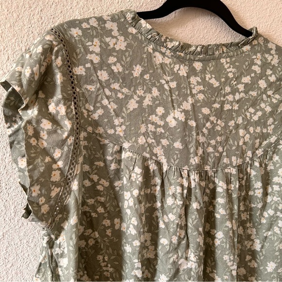 BUFFALO Dixie Floral 1/3 Button Pop On Top Women Size Medium - Picture 11 of 14